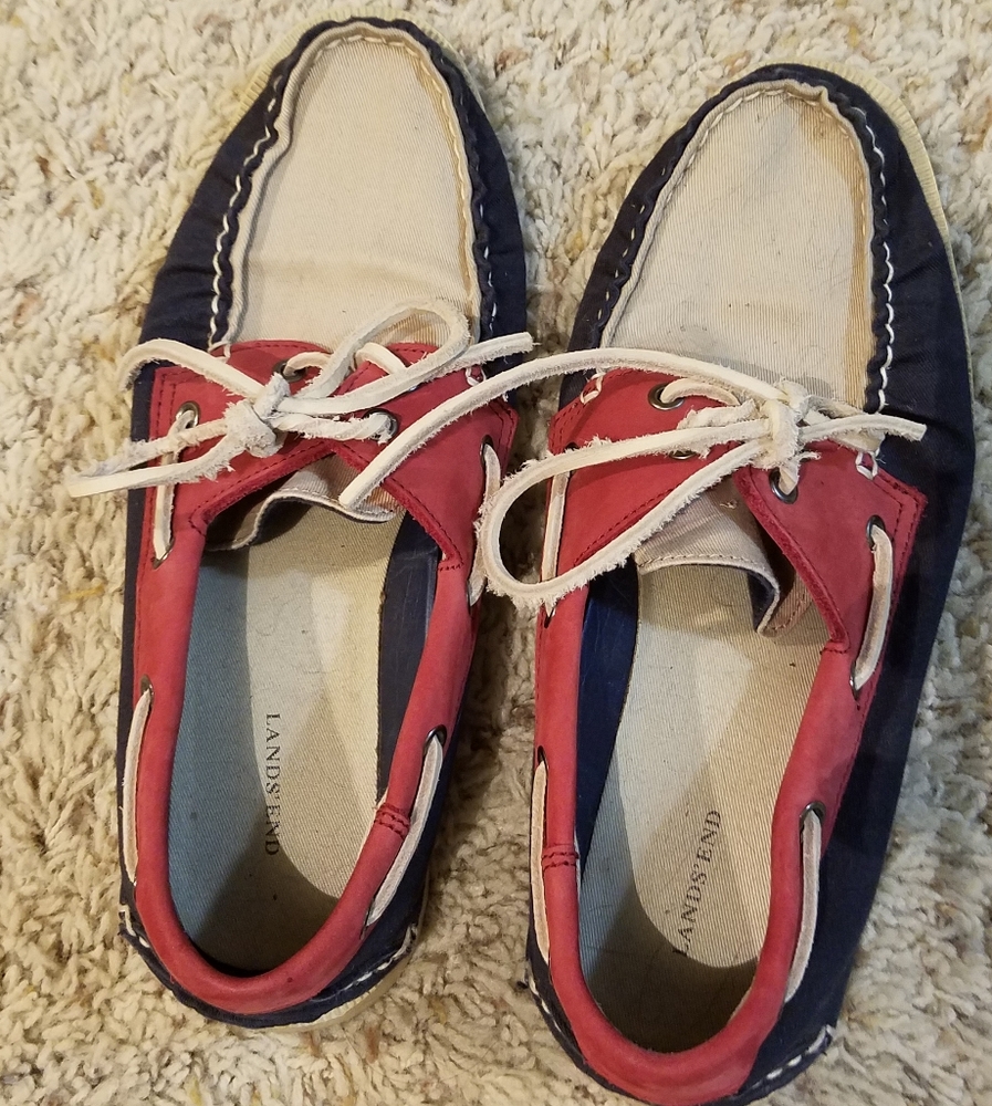 Lands end canvas boat shoes deck shoes